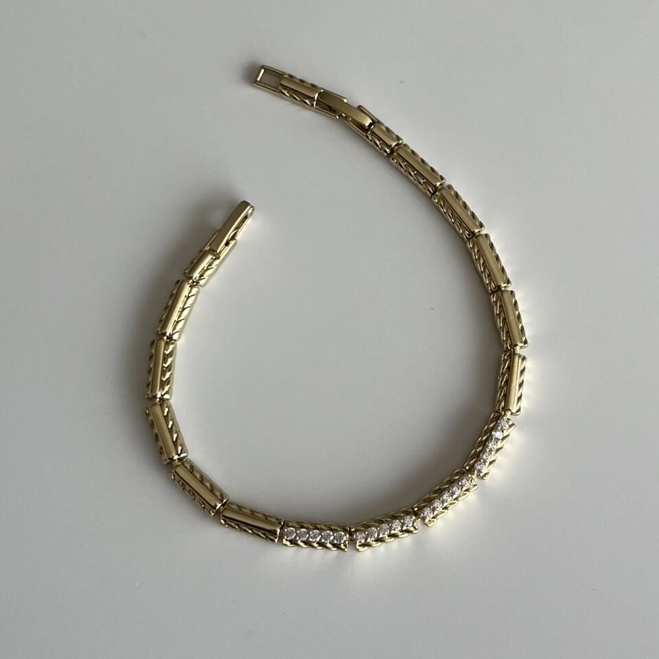 Xuping Şerit Model Taşlı Bileklik