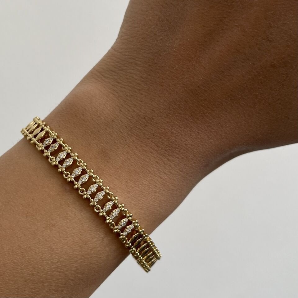 Üçgen Taşlı Şerit Model Xuping Bileklik