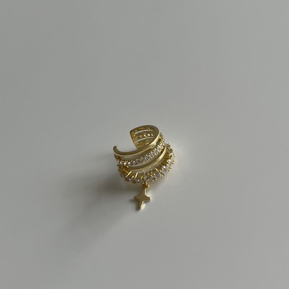 Vip Taşlı Yıldızlı Earcuff