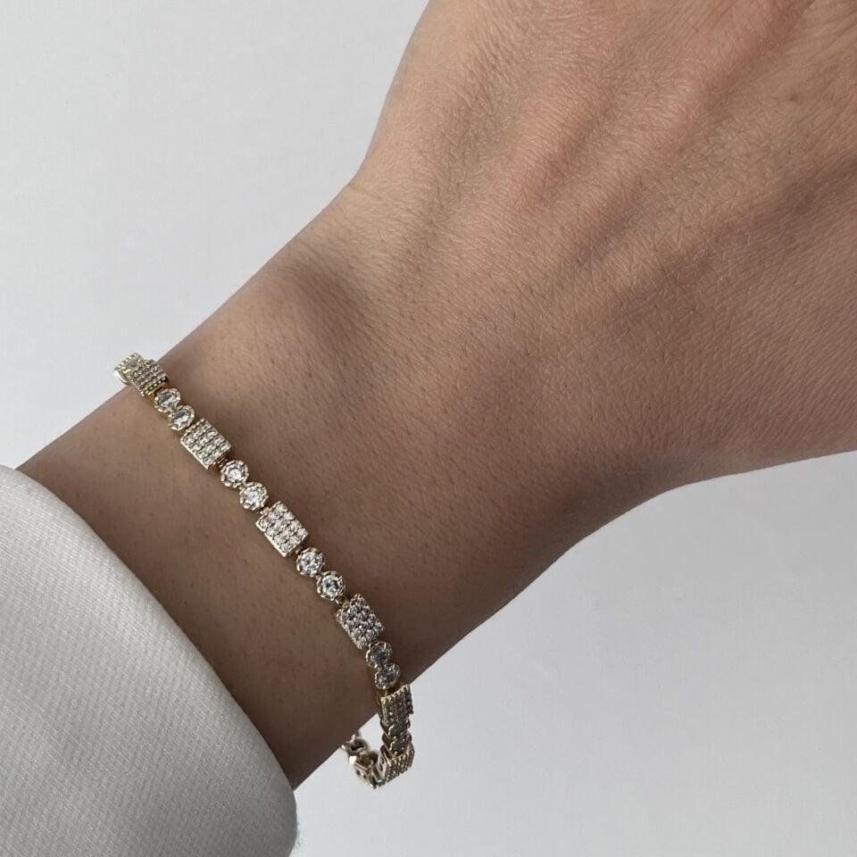 Kare Yuvarlak Taşlı Xuping Bileklik