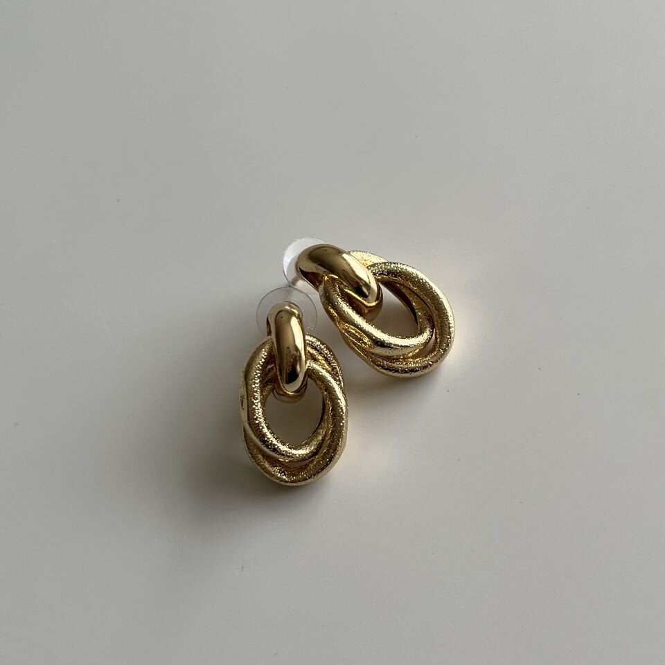 Vip İçİçe Halka Desenli Küpe