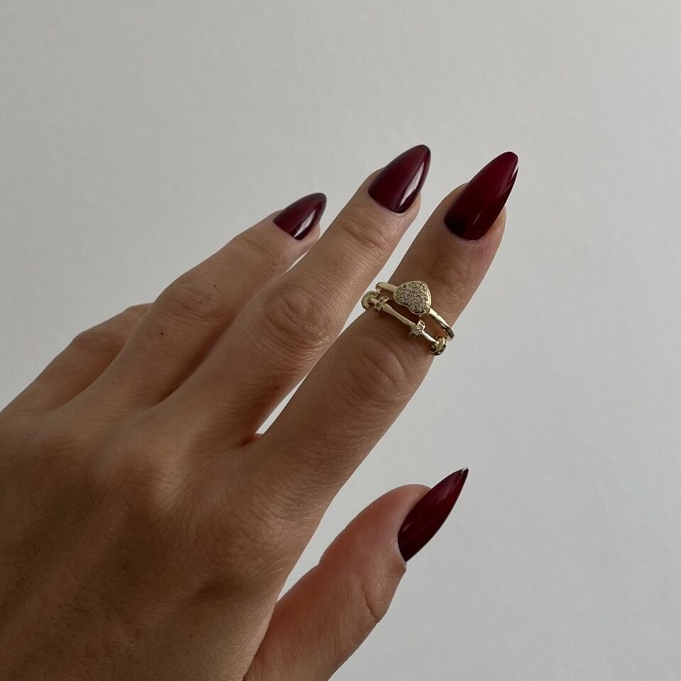 Vip Ayarlanabilir İkili Birleşik Kalpli Yüzük