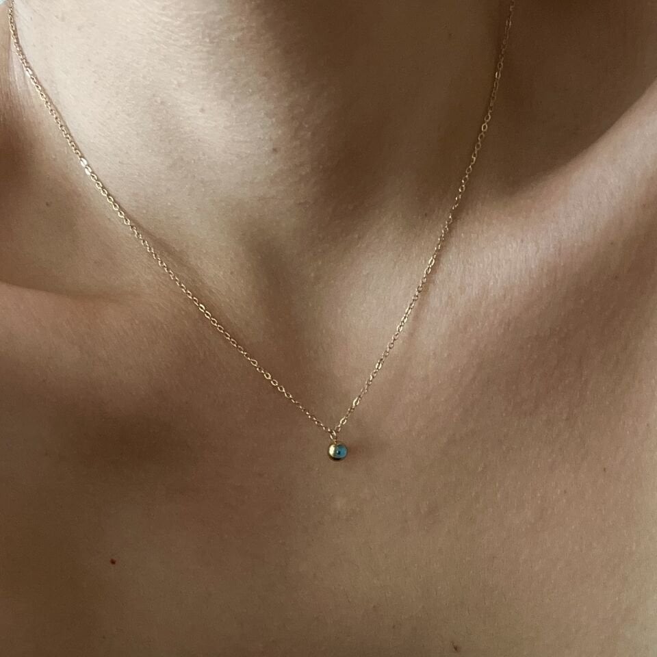 Çelik Minimal Göz Kolye