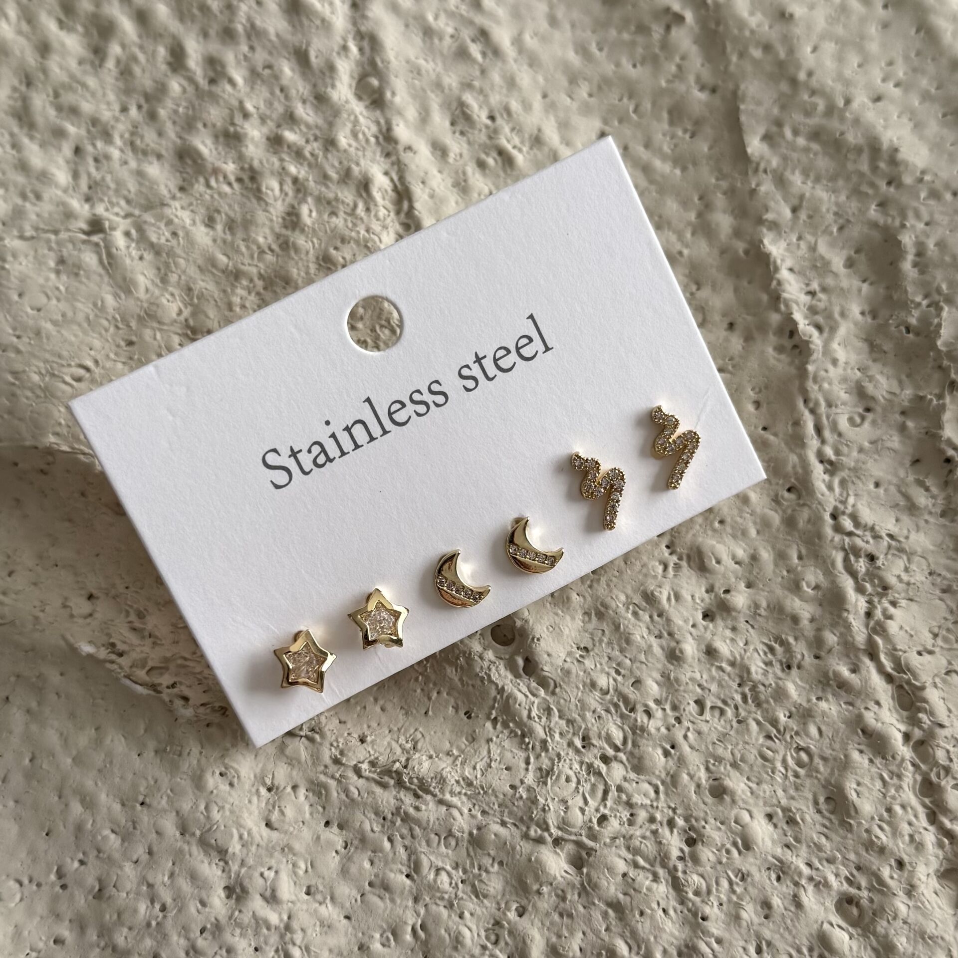 Çelik Minimal 6 lı Küpe Seti