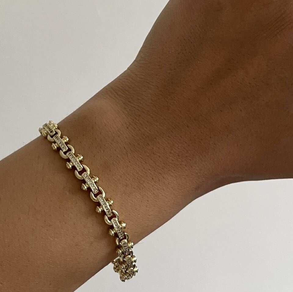 Taşlı Motif Desenli Xuping Bileklik