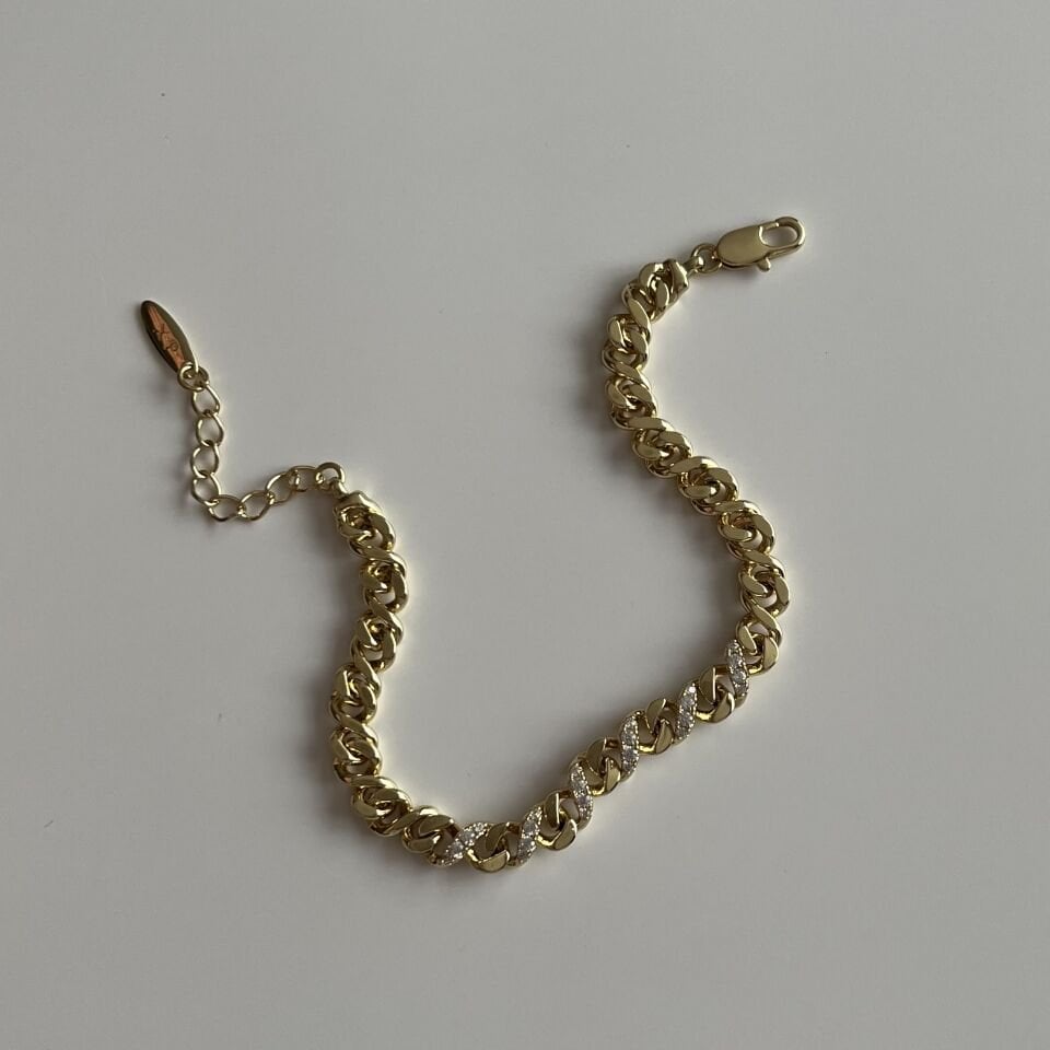 Taşlı Minimal Sarmal Model Xuping Bileklik